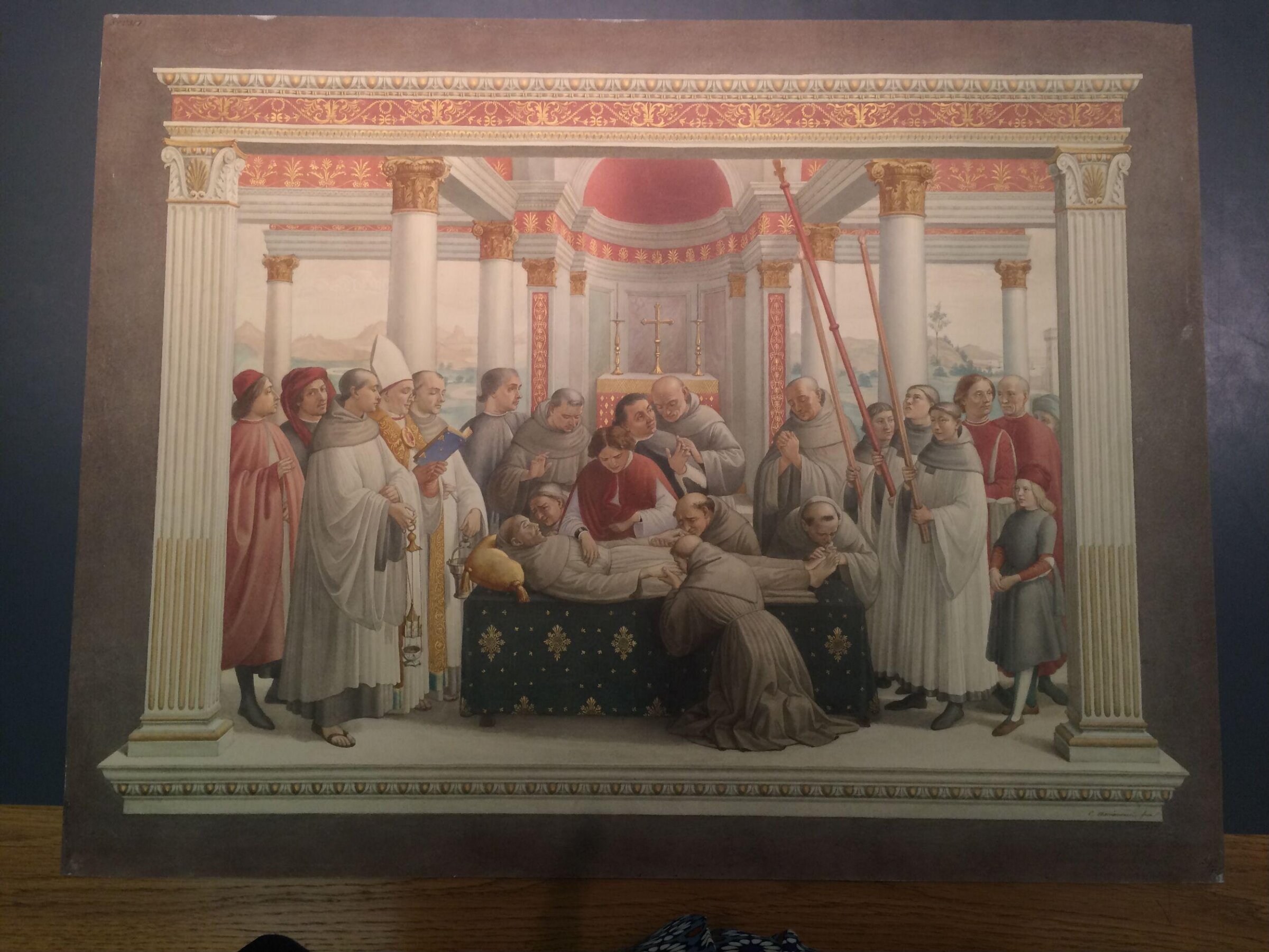 Copy after the Death of St Francis, Domenico Ghirlandaio in the Sassetti Chapel, Chiesa di Santa Trinita (Florence), Domenico Ghirlandaio, 1860