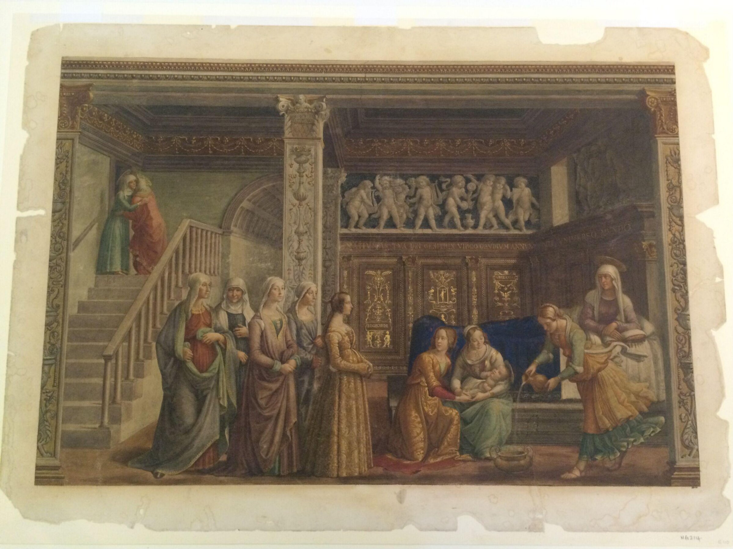 Copy after the Nativity of the Virgin, Domenico Ghirlandaio in the Tornabuoni Chapel, Santa Maria Novella (Florence), Domenico Ghirlandaio, 1860s-1880s