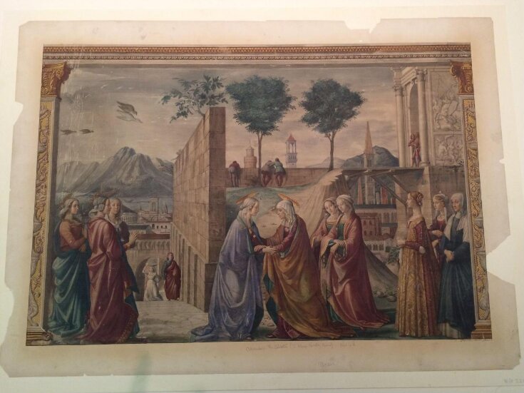 Watercolour, copy after The Visitation, Domenico Ghirlandaio in the Tornabuoni Chapel, Santa Maria Novella (Florence) top image