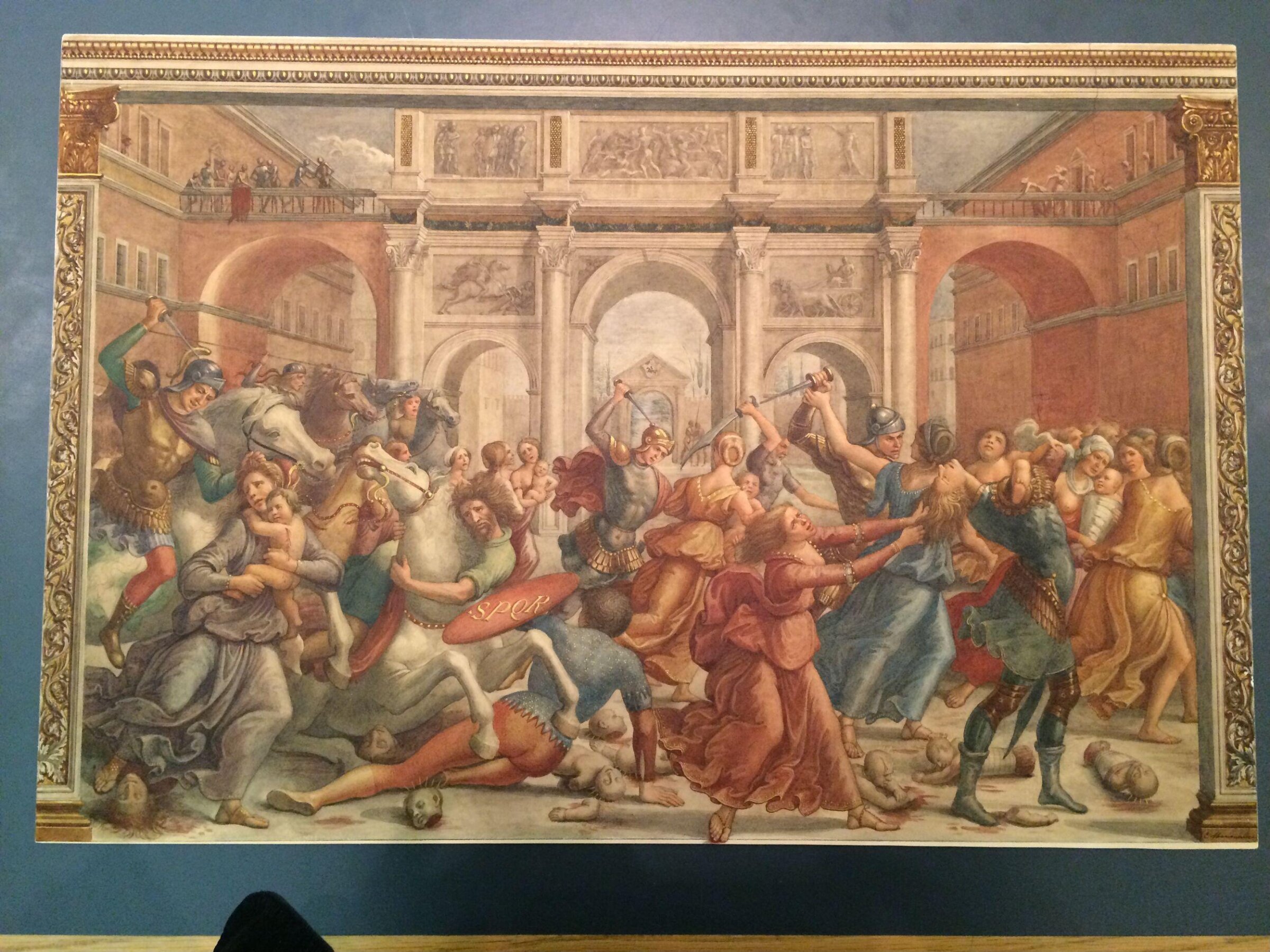 Watercolour, copy after the Massacre of the Innocents, Domenico Ghirlandaio in the Tornabuoni Chapel, Santa Maria Novella (Florence), Domenico Ghirlandaio, 1860s-1880s