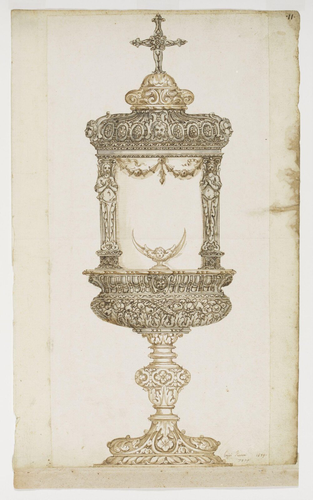 Design for a monstrance, Luigi Peretti, ca. 1679
