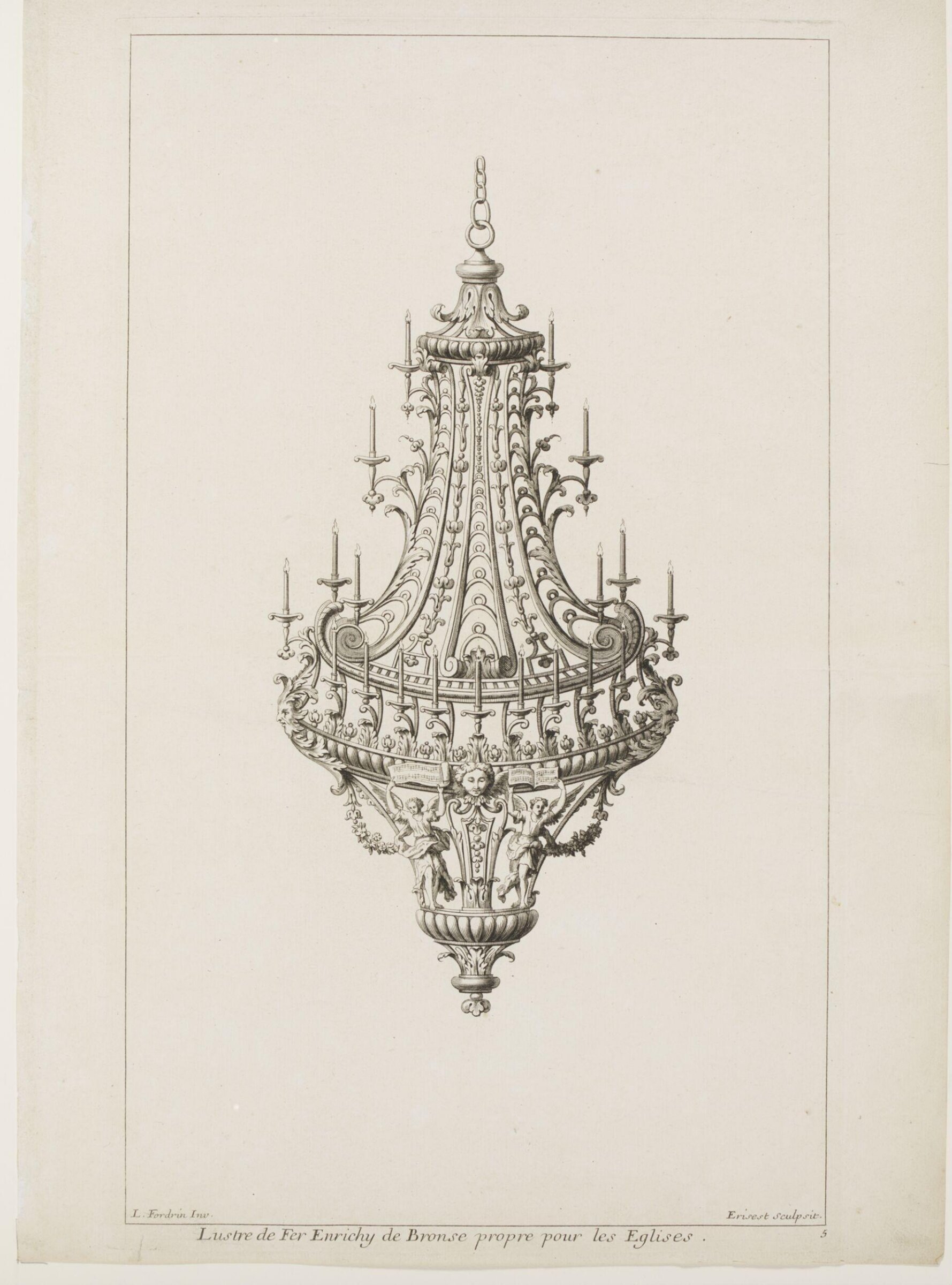 Nouveau Livre de Serrurerie, Contenant Toutes Sortes de Grilles d'un Gout Nouveau, Propres Pour les Coeurs d'Eglises, portes de Vestibules, Peristyles et de Jardins, tant pour les Maisons Royales, que pour celles des Seigneurs et Particuliers. Rampes, Port'emseignes, Balcons riches et simples, et autres de different Desseins. Invente et Compose Par Louis Fordrin, Serrurier ordinaire des Batiments du Roy, et ses Monnoyes., Louis Fordrin, 1723