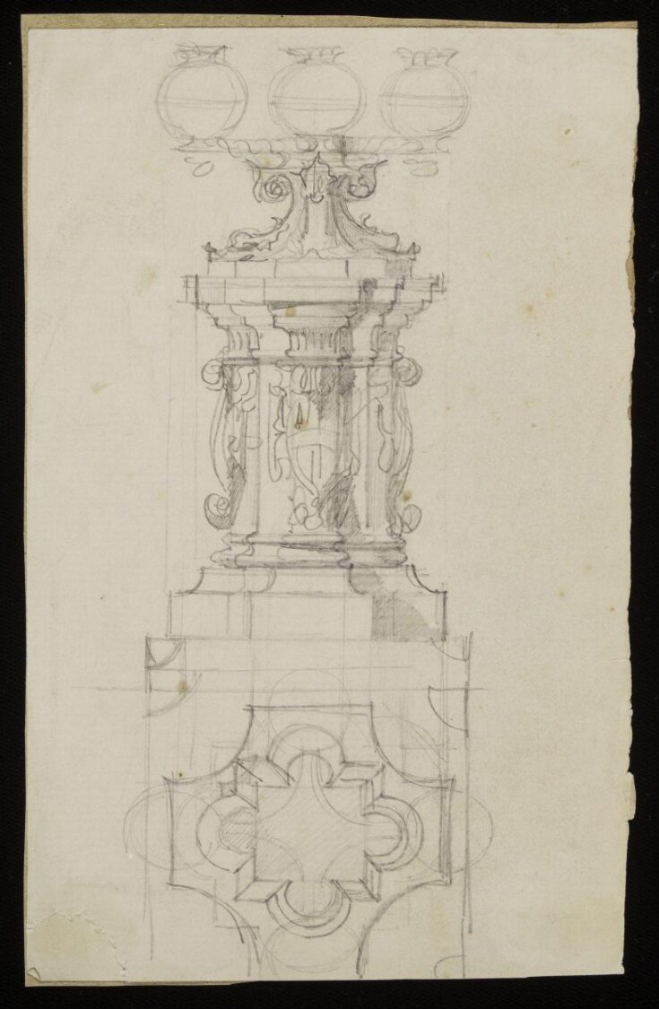 Design for a lampstand on a podium top image
