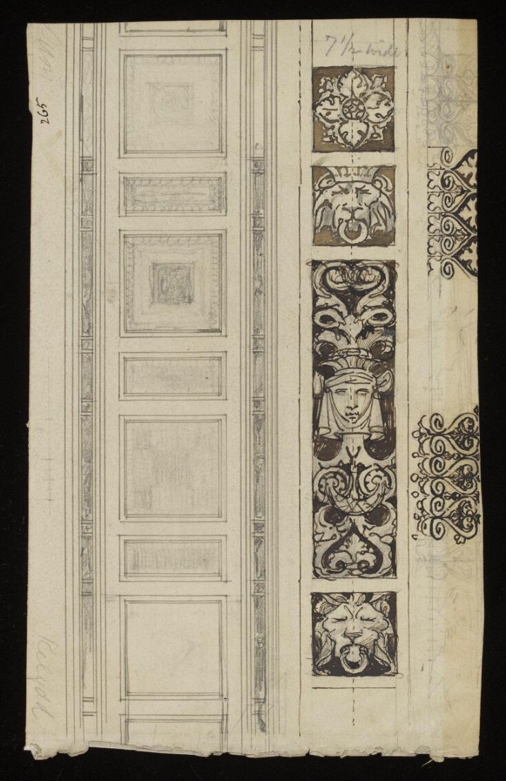 Design for the layout of the ceiling of the South Court lunette gallery top image