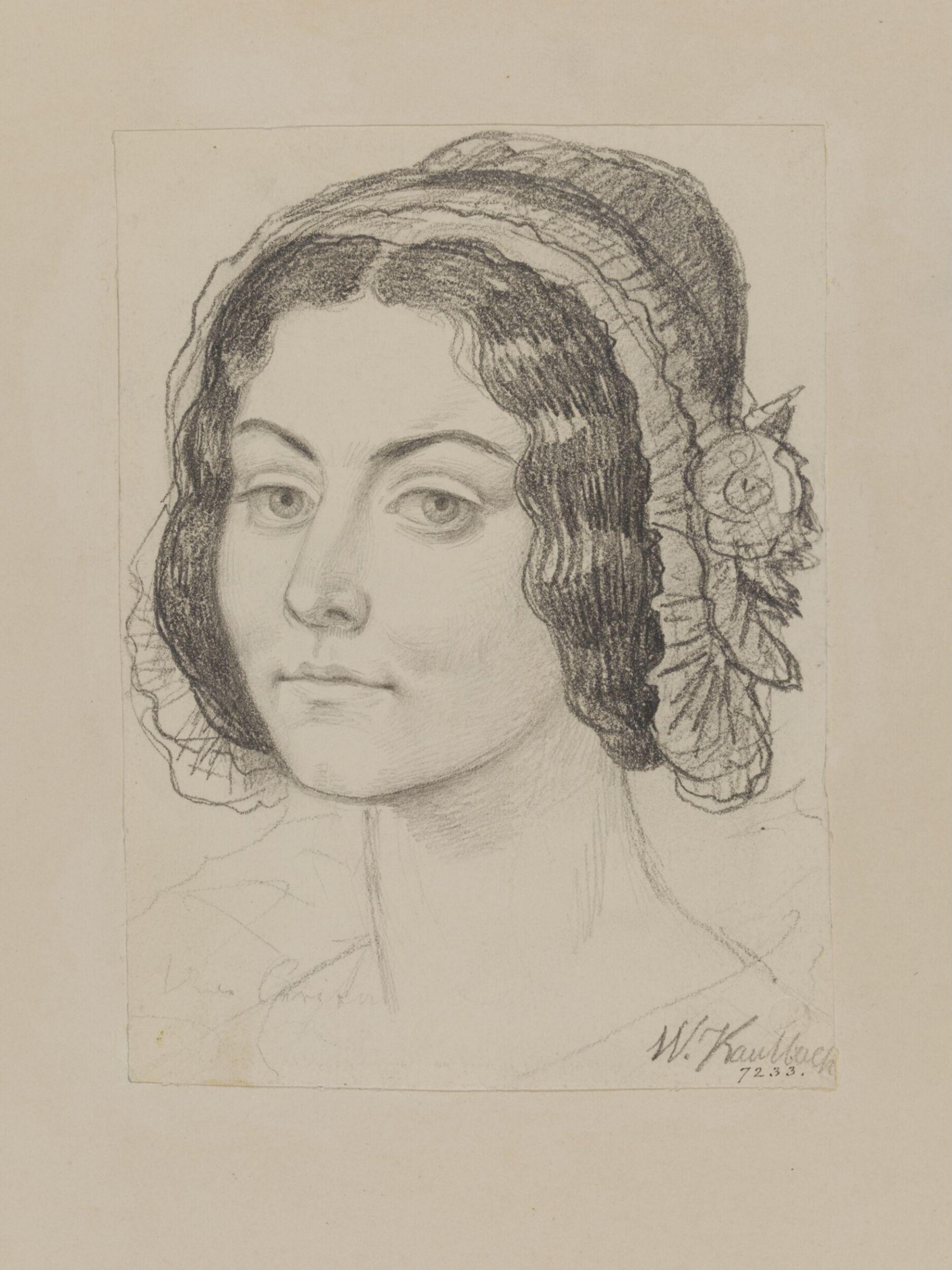 Recto: Head of Lola Montez, Вильгельм фон Каульбах, ок. 1847