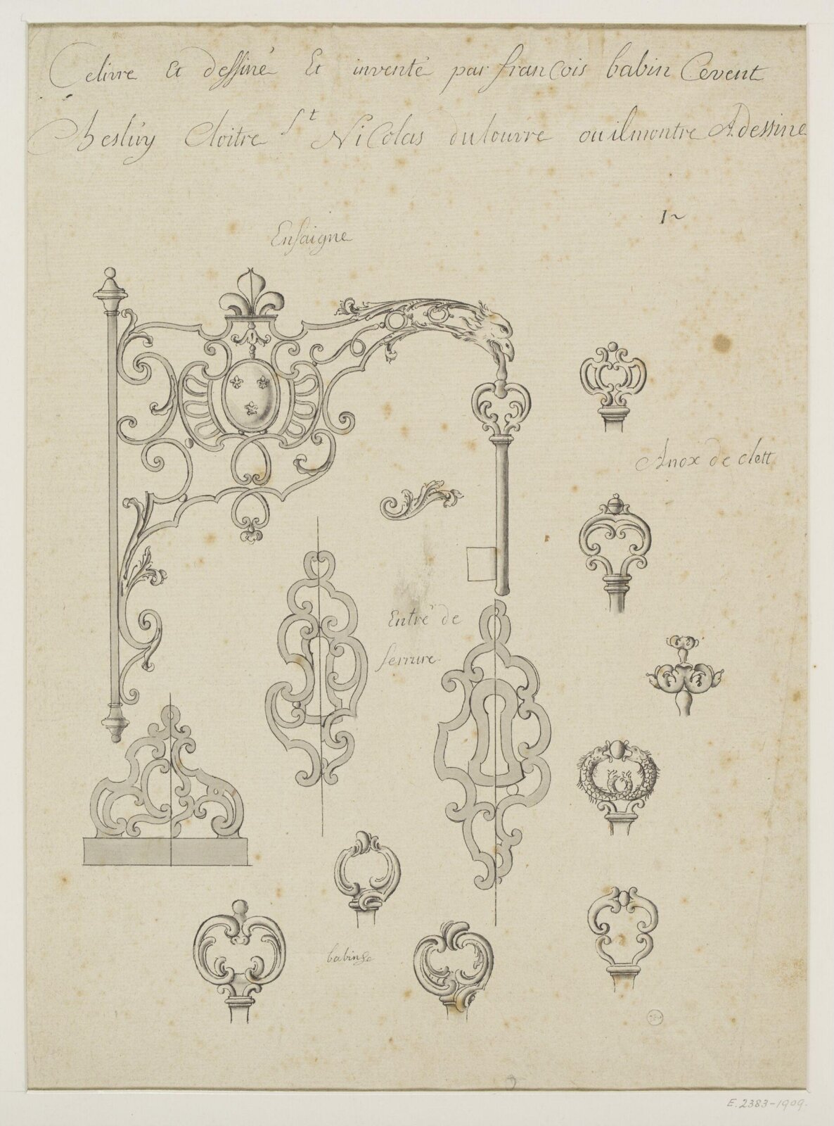 Drawing, Babin, early 18th century