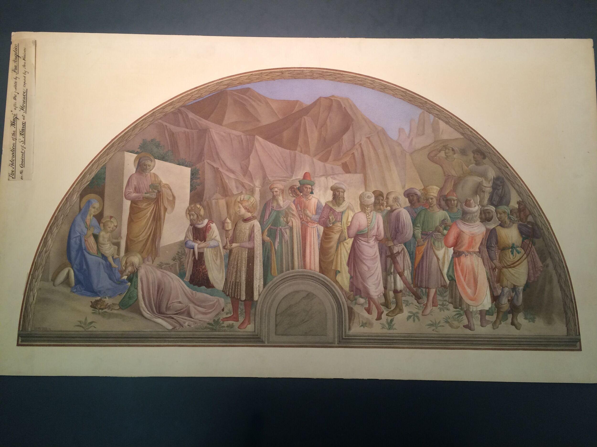 Copy after the fresco Adoration of the Magi, Fra  Angelico in the Museo di San Marco (Florence)