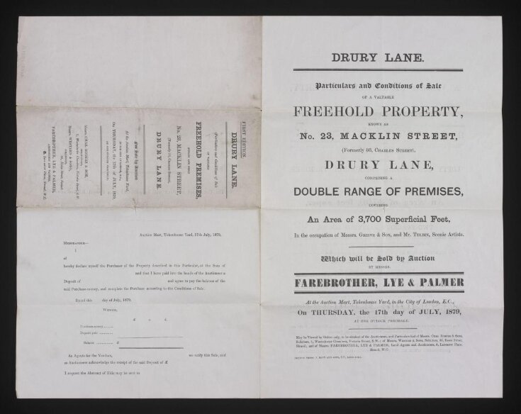 Particulars of the workshop of scenic artists, Thomas Grieve and Son, 1879 image