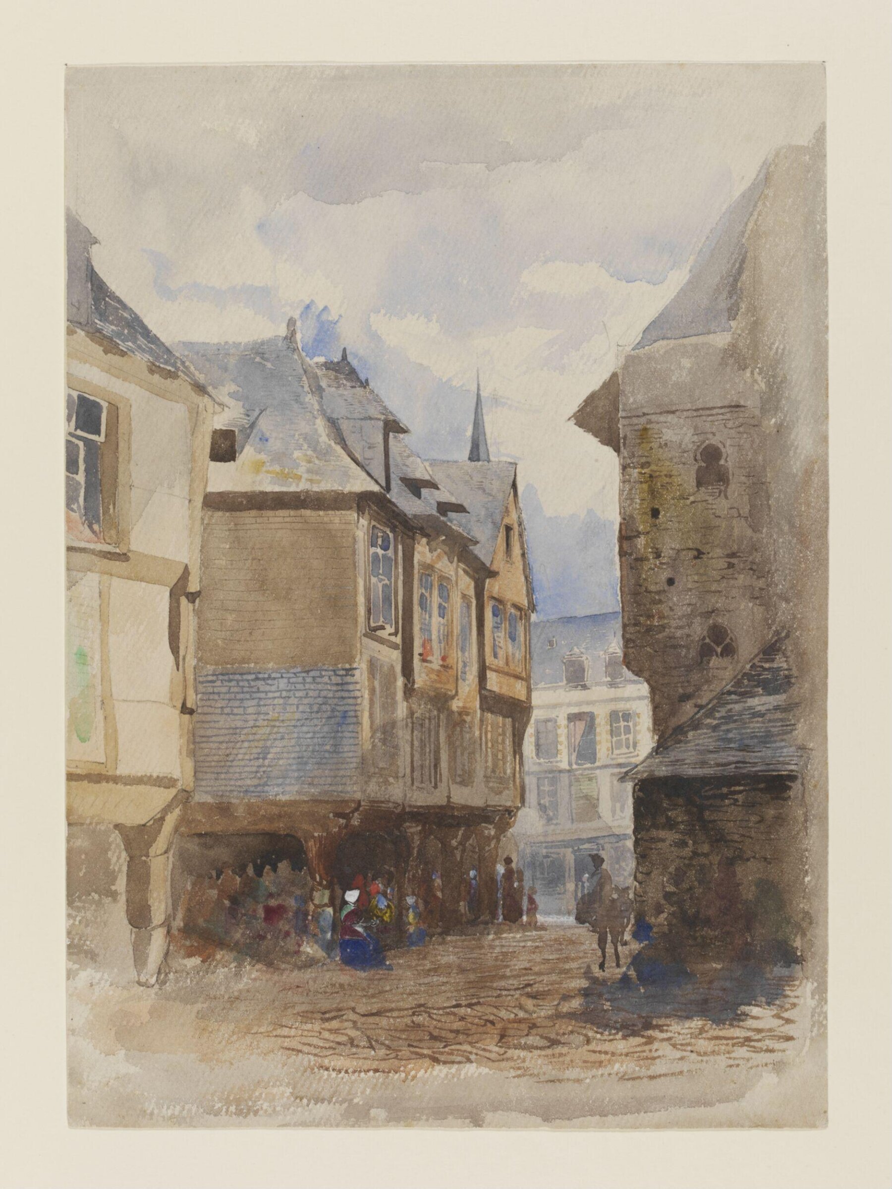 Street in Dinan, France, William Linnaeus Casey, ca. 1855-70