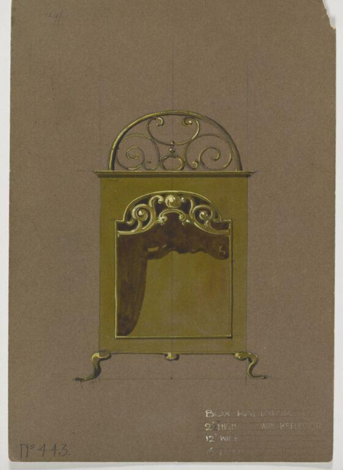 Design for a box radiator, Arthur Wolfe, c.1903