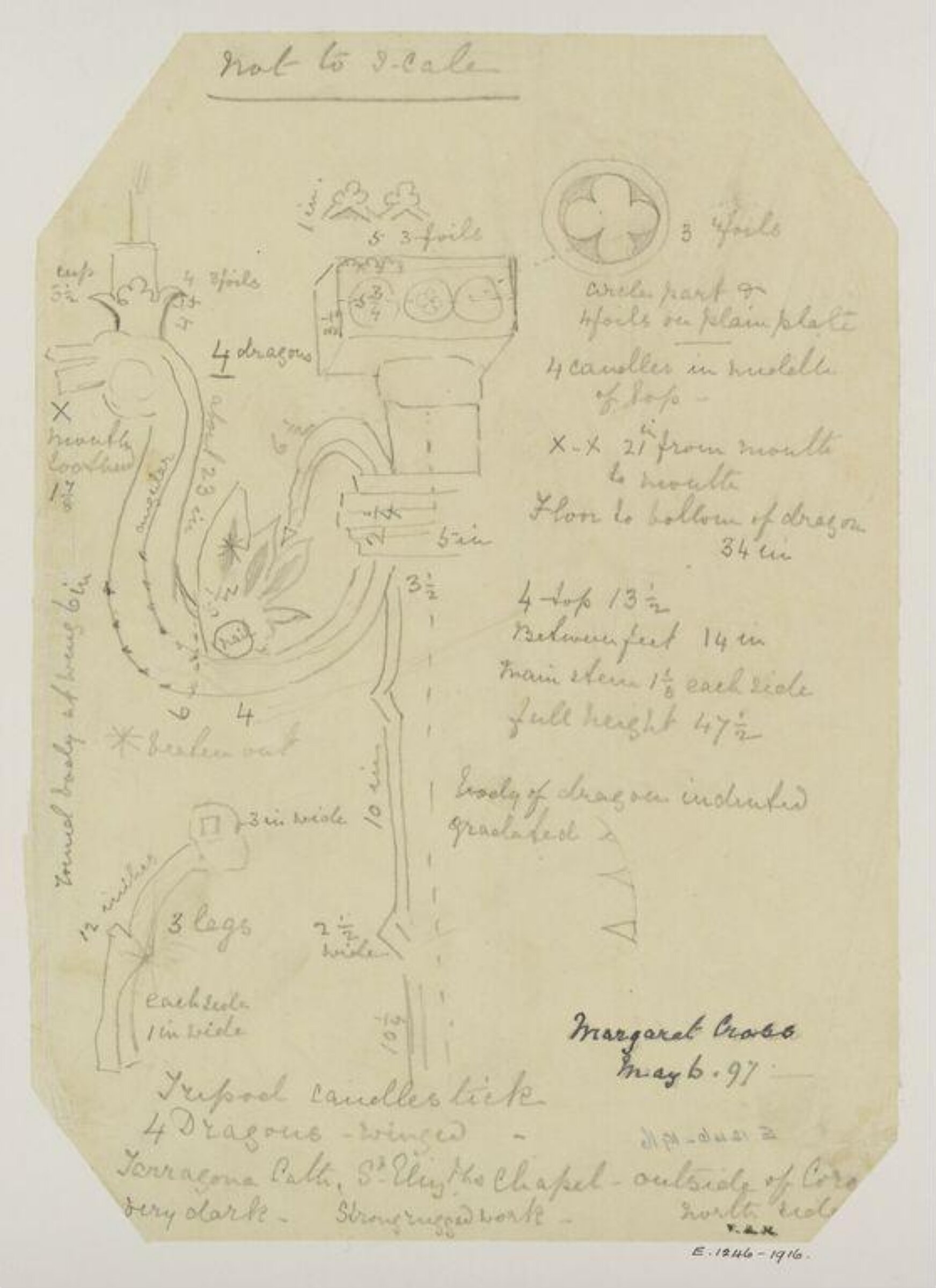 Drawing, Margaret Cross, 06/05/1897