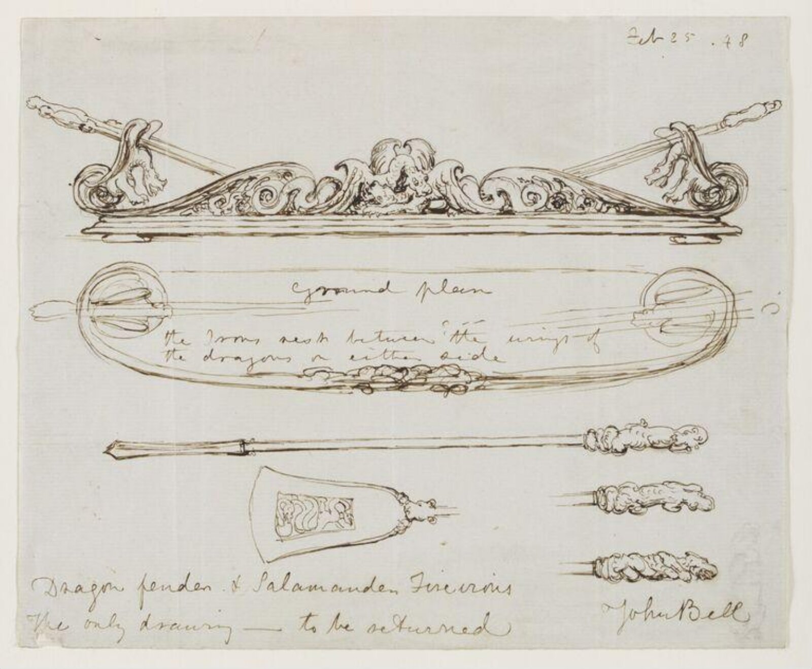 Drawing, John Bell, 1848