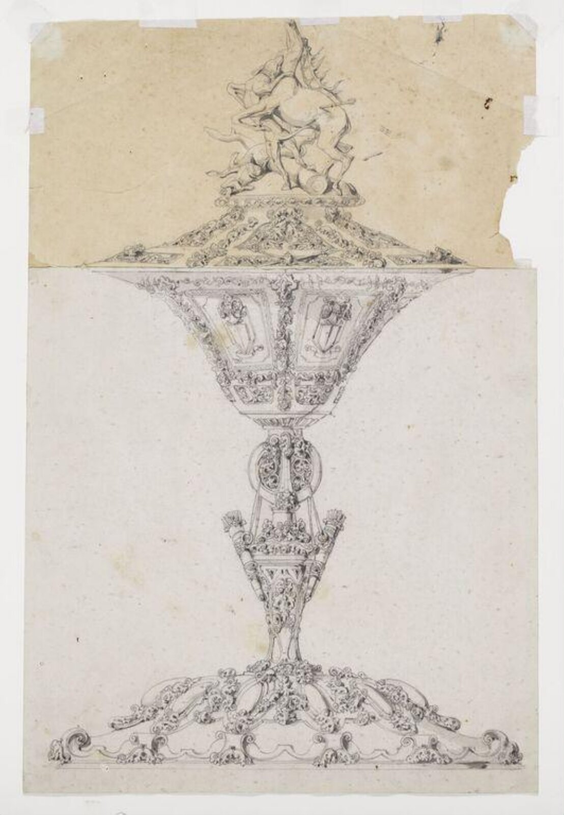 Design for a silver cup and cover