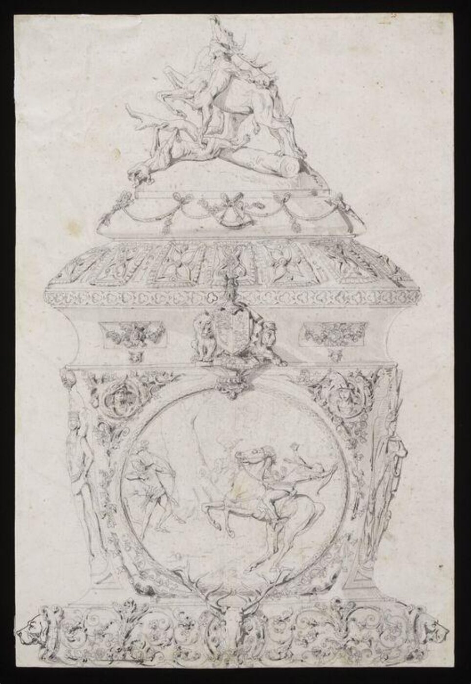 Unknown, Design for a silver vase and cover