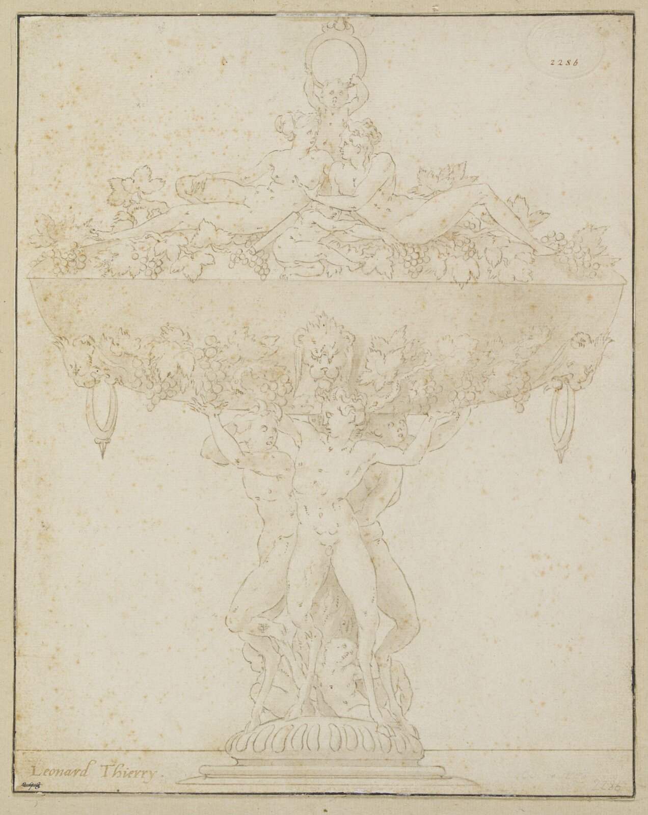 Design for a covered cup, Léonard Thiry, early 16th century