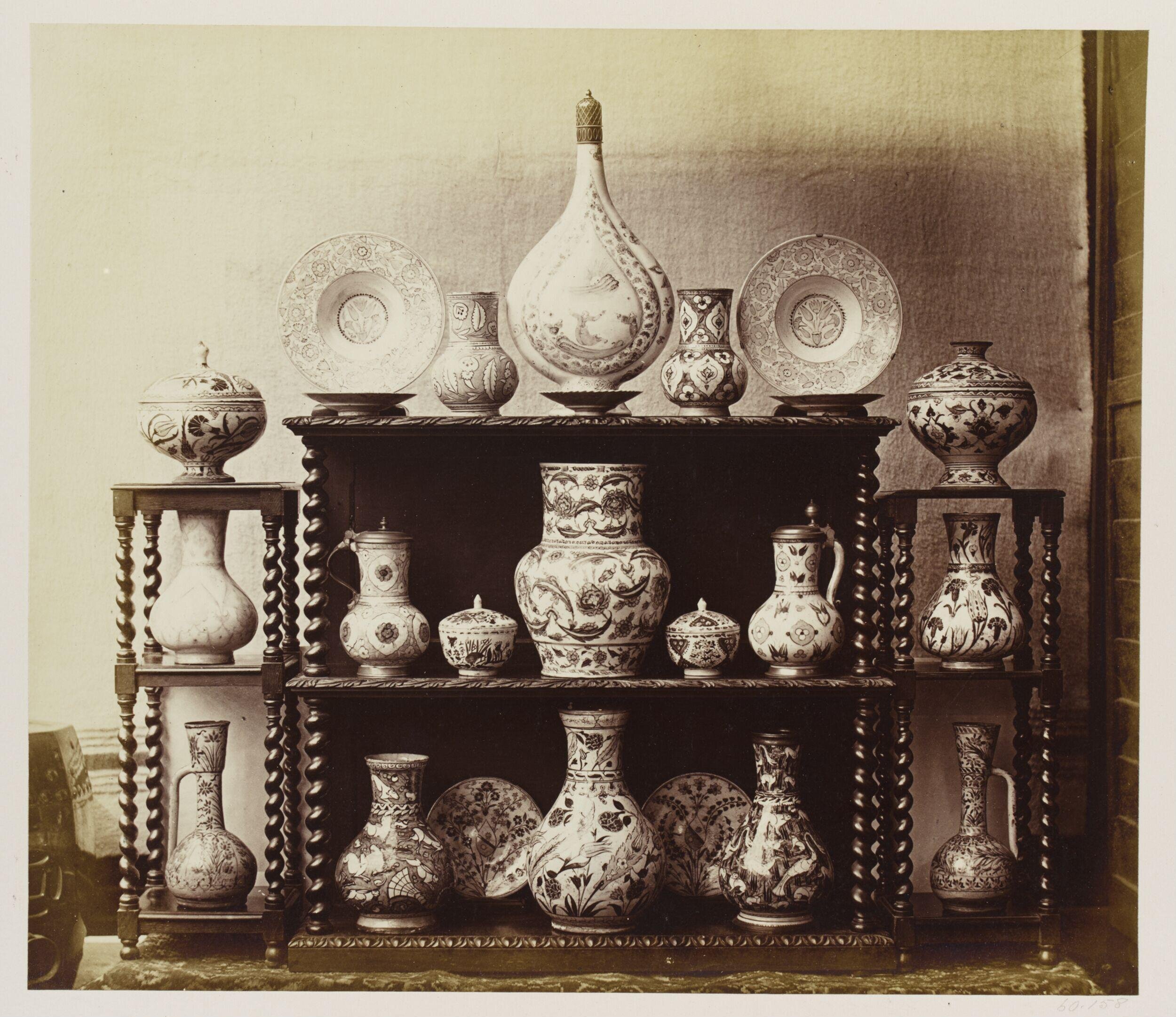 Works of art in pottery, glass, and metal in the collection of John Henderson, Plate IX, Persian and Rhodian ceramic vases and plates