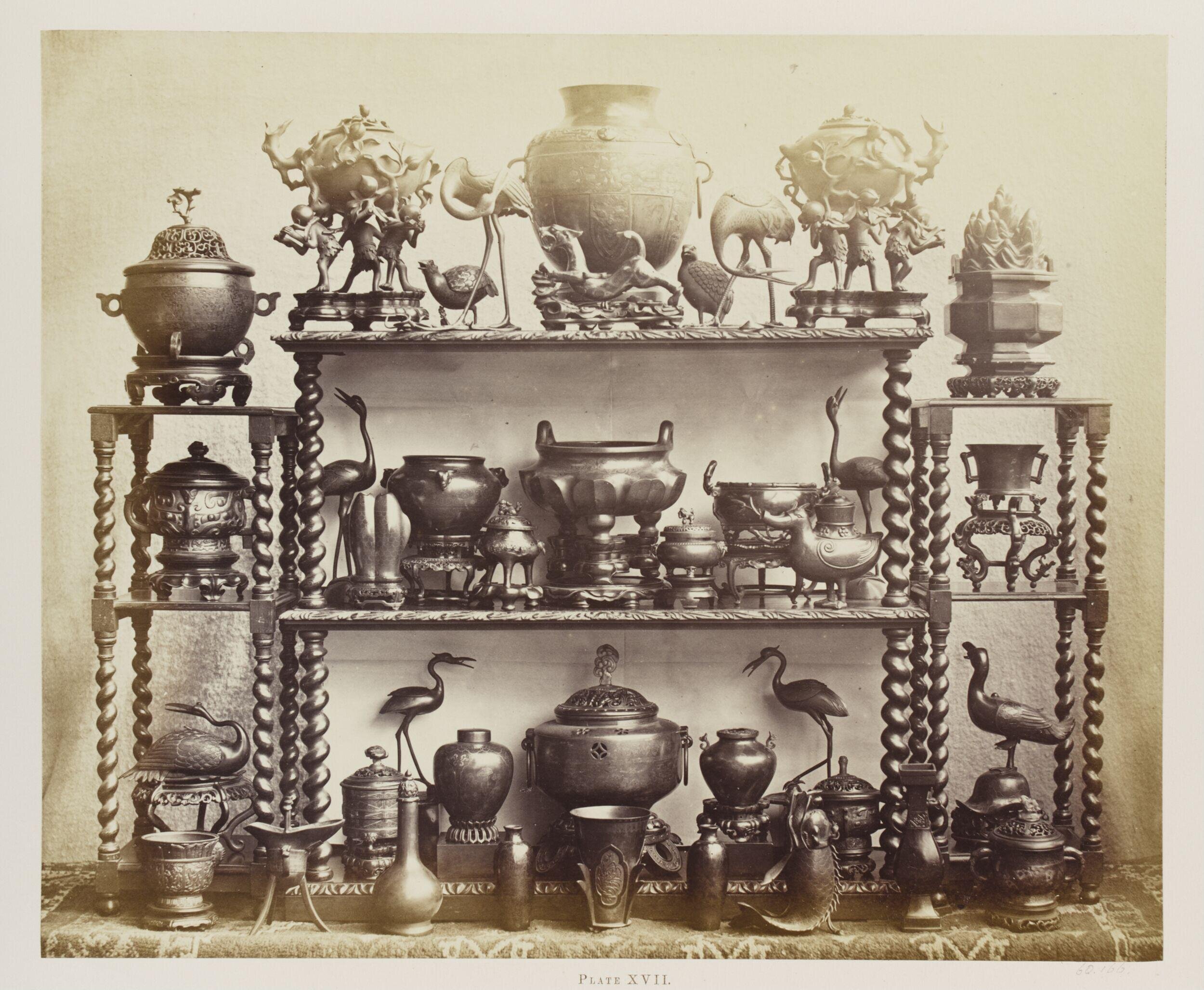 Works of art in pottery, glass, and metal in the collection of John Henderson, Plate XVII, Chinese and Japanese bronzes