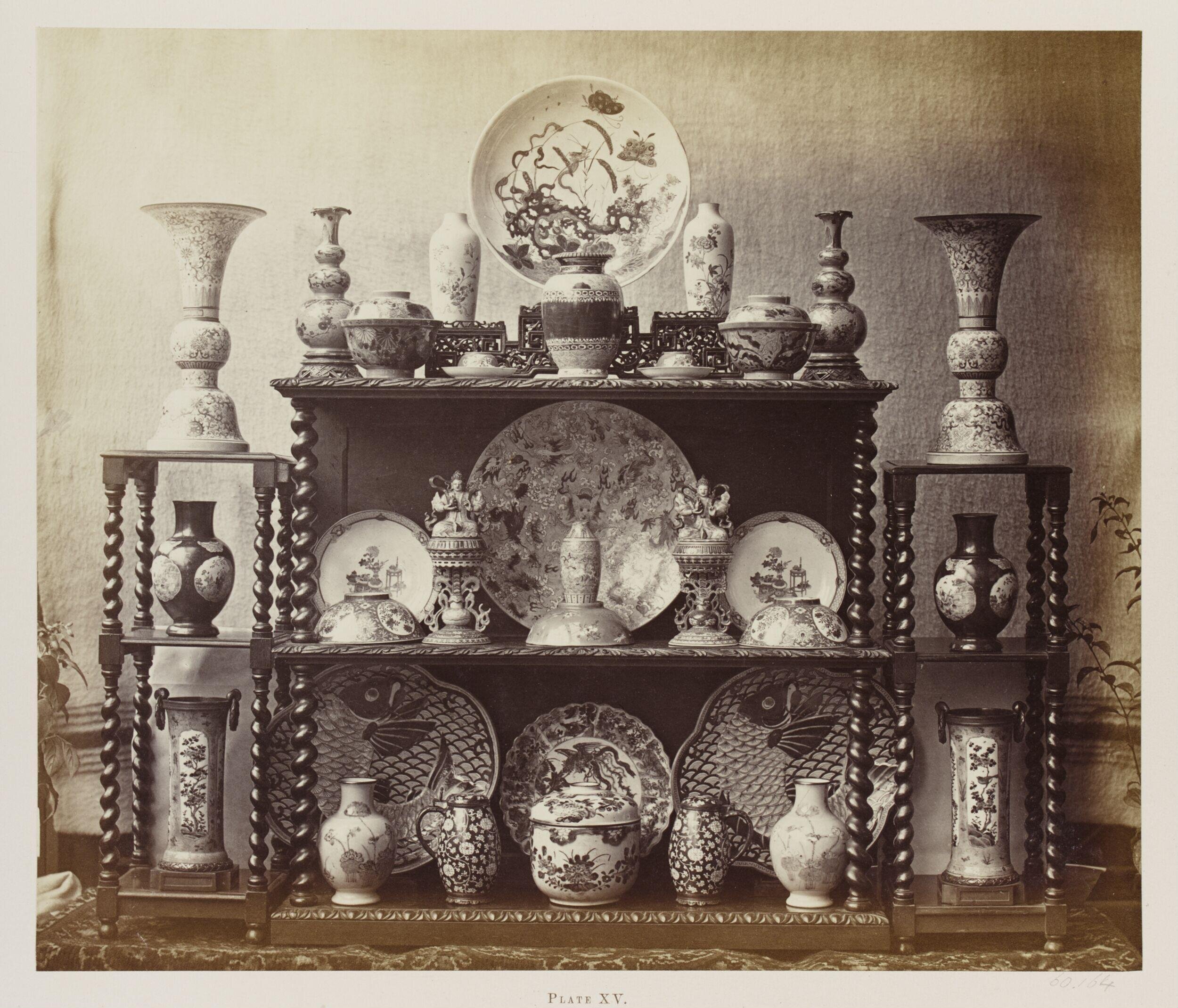 Works of art in pottery, glass, and metal in the collection of John Henderson, Plate XV, Chinese and Japanese plates and vases