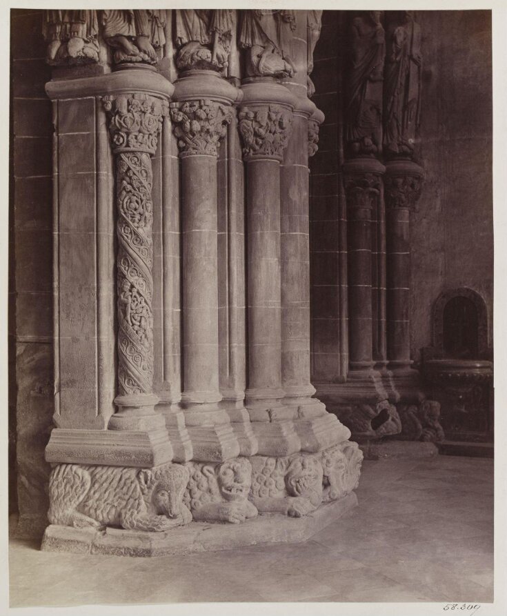 Cathedral, Santiago, Spain, Portico de la Gloria, detail, base of columns top image