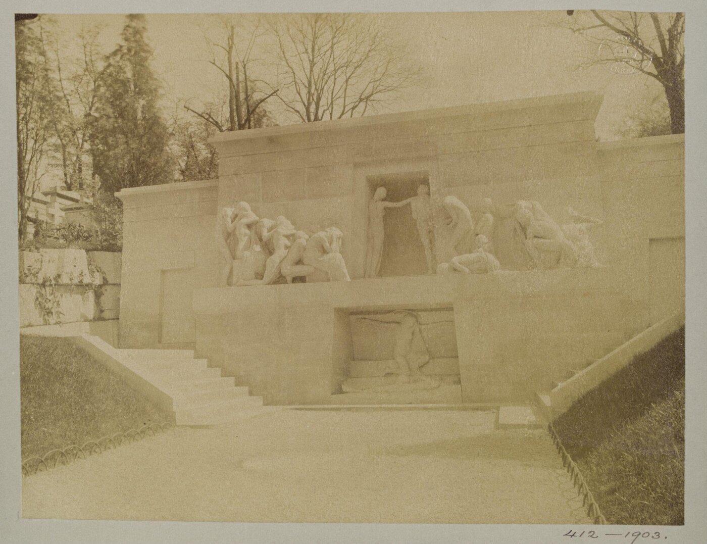 Atget, Jean-Eugène-Auguste, Bartholomé monument 'Aux Morts in the cemetery Père Lachaise, Paris