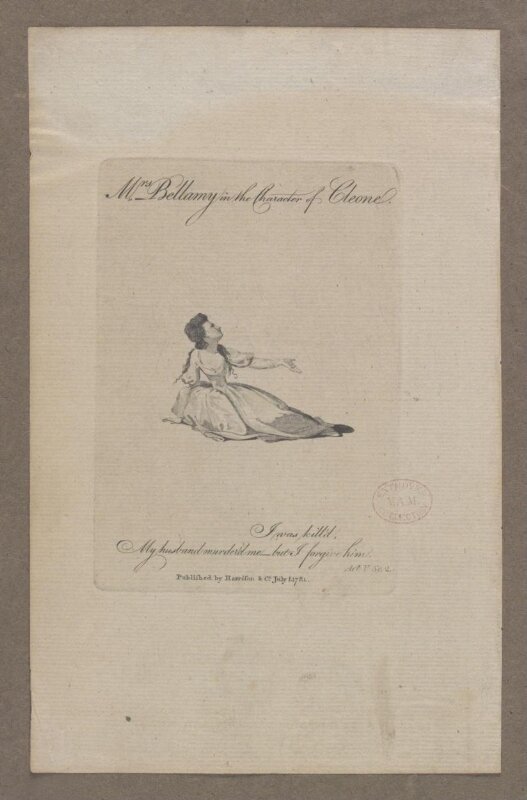 Mrs Bellamy in the Character of Cleone