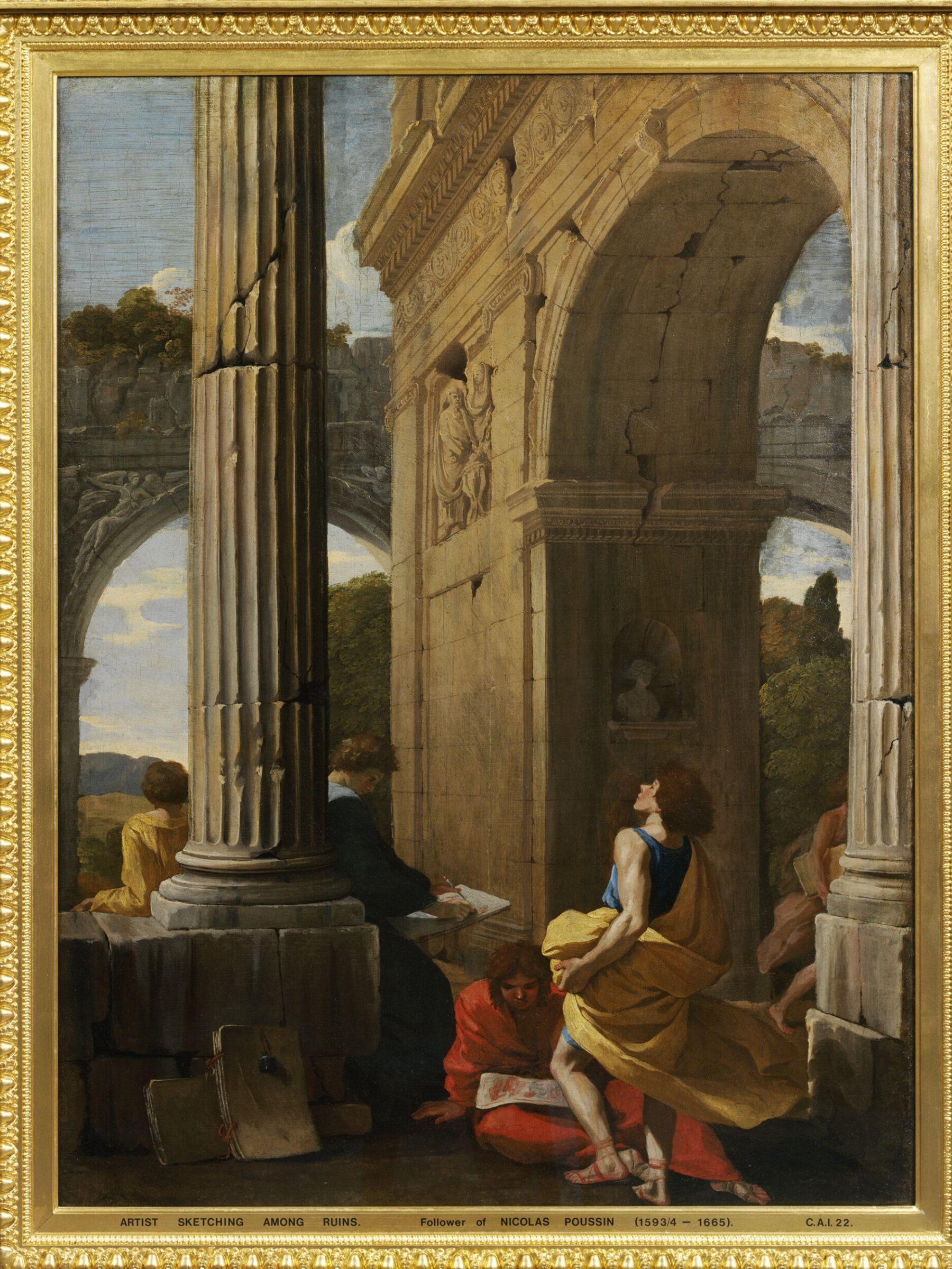 Artists Sketching among Antique Ruins, Jean Lemaire, ca. 1630