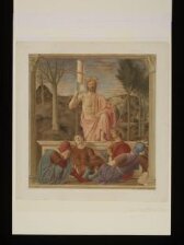 Copy after the painting The Resurrection by Piero della Francesca in the Palazzo Communale, Borgo San Sepolcro thumbnail 2