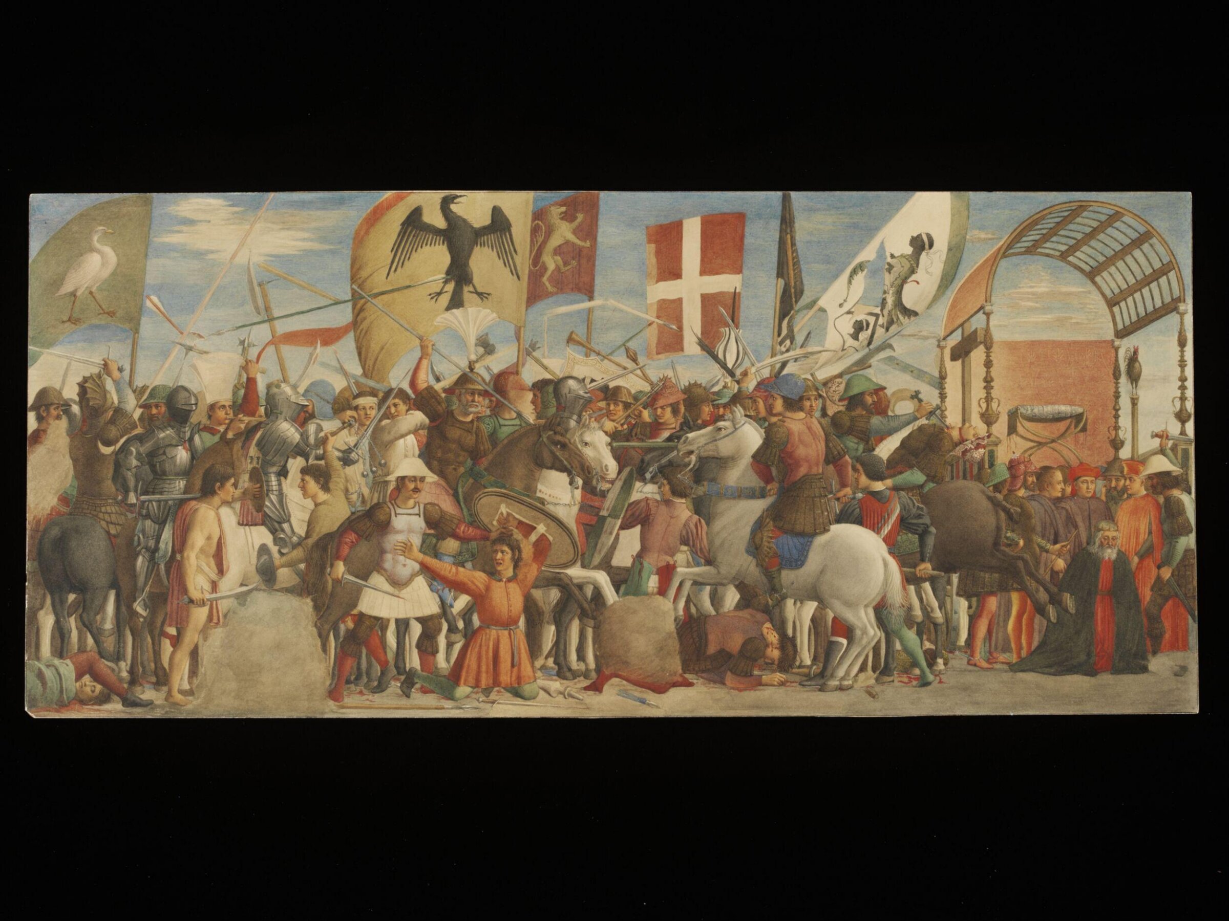 Copy after the painting 'Battle between Heraclius' army and Persians under Khosrau II' by Piero della Francesca in San Francesco, Arezzo, Cesari Mariannecci, 19th century