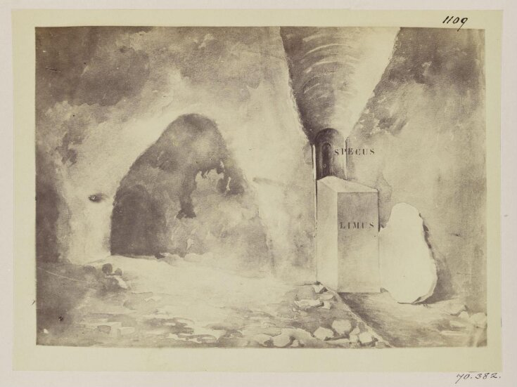 Aqueducts - View of the Specus of a branch of the Aqua Virgo (?), in the Catacomb of S. Priscilla in the Via Salaria, the Specus half filled up with clay deposit. top image