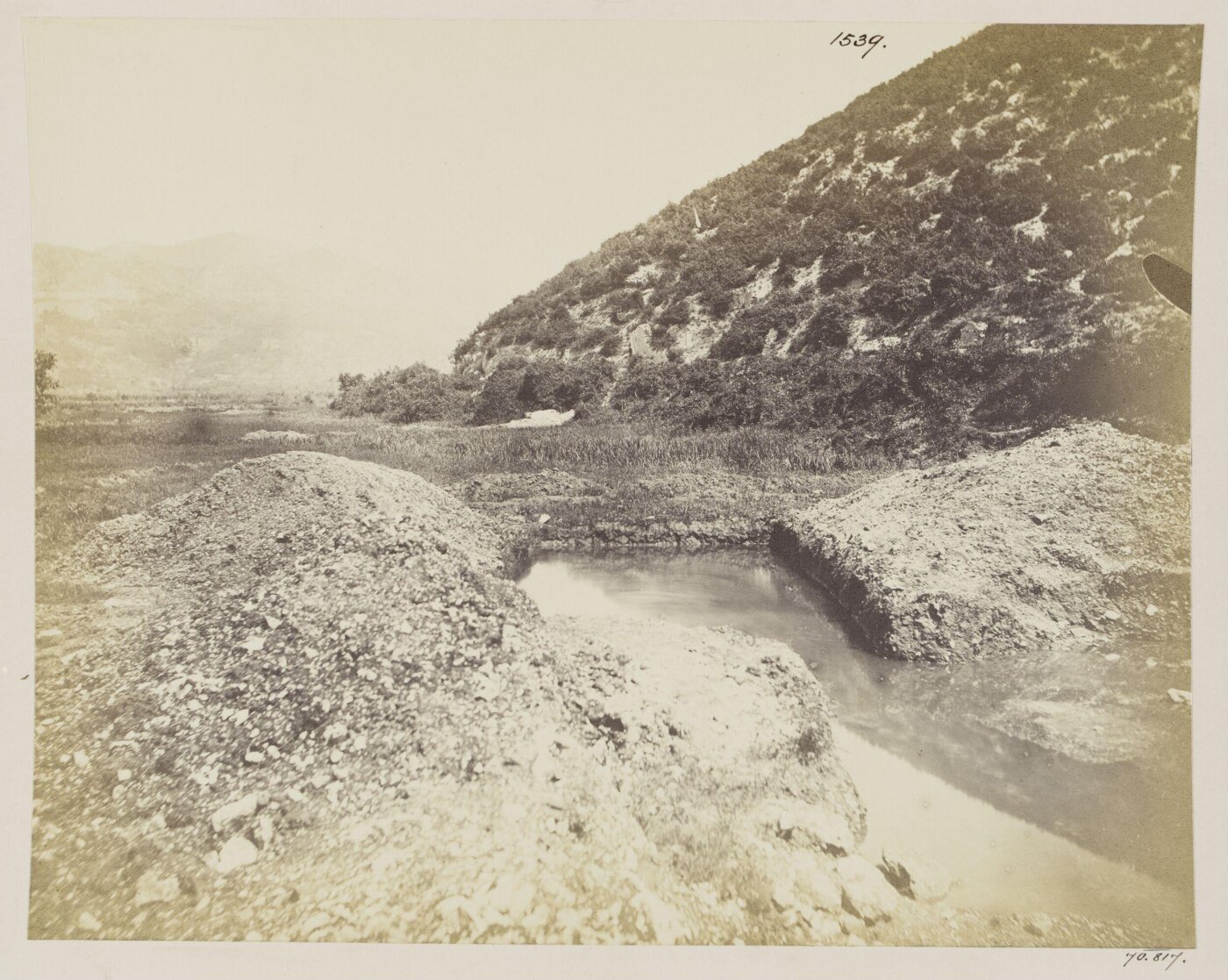 Parker, John Henry, Aqueducts - Below Subiaco, Part of the Lake called Aqua Serena, one of the Sources of the Aqua Marcia, B.C. 145, with the Specus faced with Opus Reticulatum.