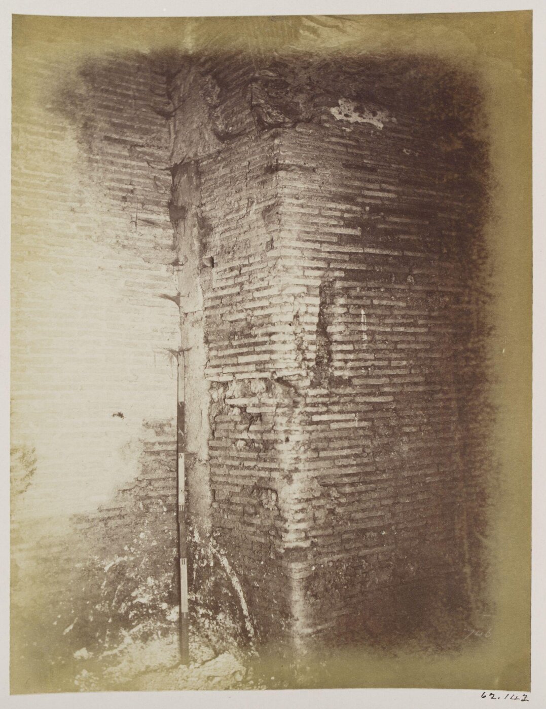 Parker, John Henry, Construction - Front of a Shop of the early Empire, c. A.D. 120 (?), in the street called of Julius Caesar, with Jamb of an arch of travertine of the time of the Republic, B.C. 40 (?), now under the Church of S. Anastasia.
