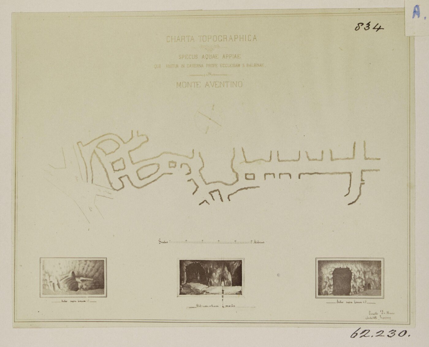 Parker, John Henry, Aqueducts - Plan of Specus of Aqua Appia, in a stone quarry near S. Balbina.