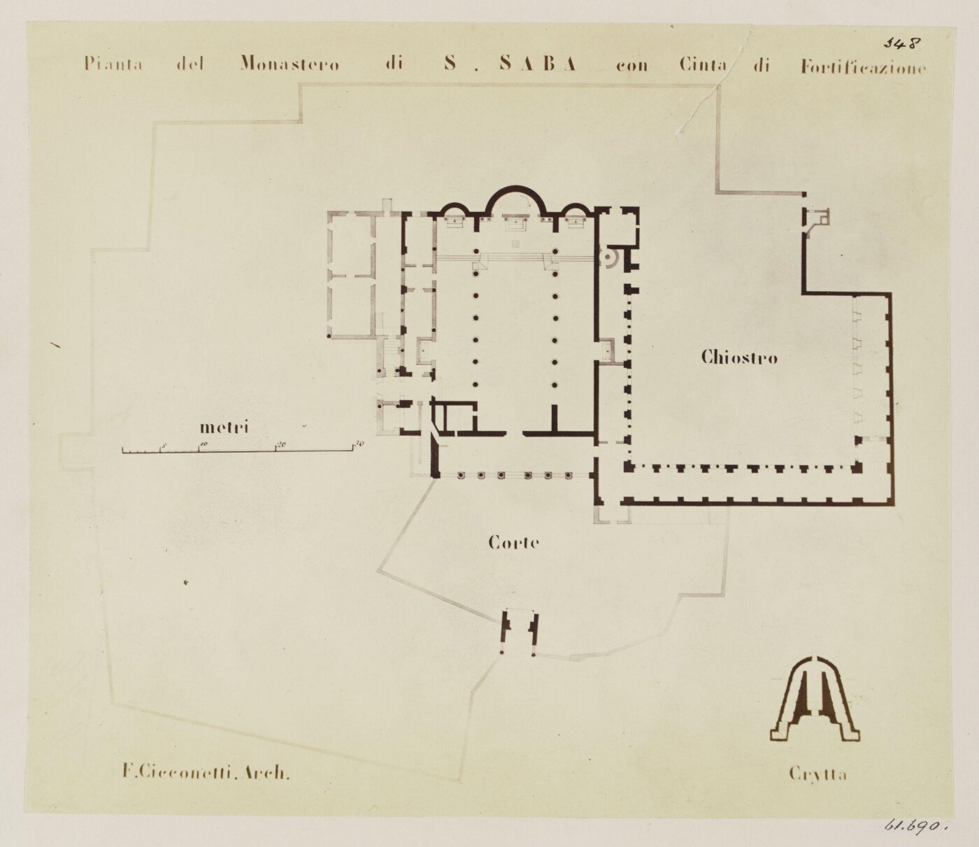 Parker, John Henry, Church and Monastery of S. Sabba on the Pseudo-Aventine, with its Fortifications - Plan.