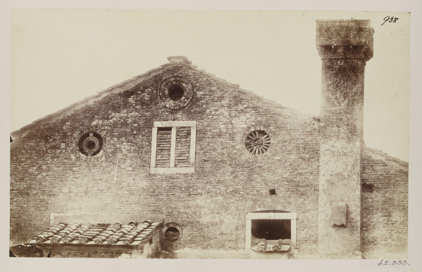 Parker, John Henry, Medieval-Part of the Monastery of S. Clement, of the twelfth century, with small round Windows and a Chimney.