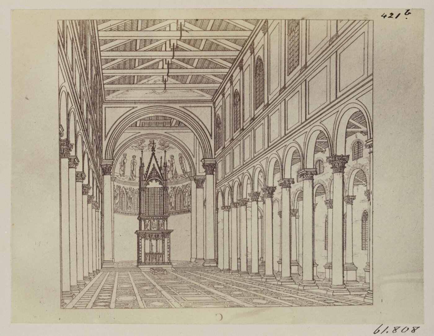 Parker, John Henry, Church of S. Paul, f. m. - View of the Interior, before the fire.