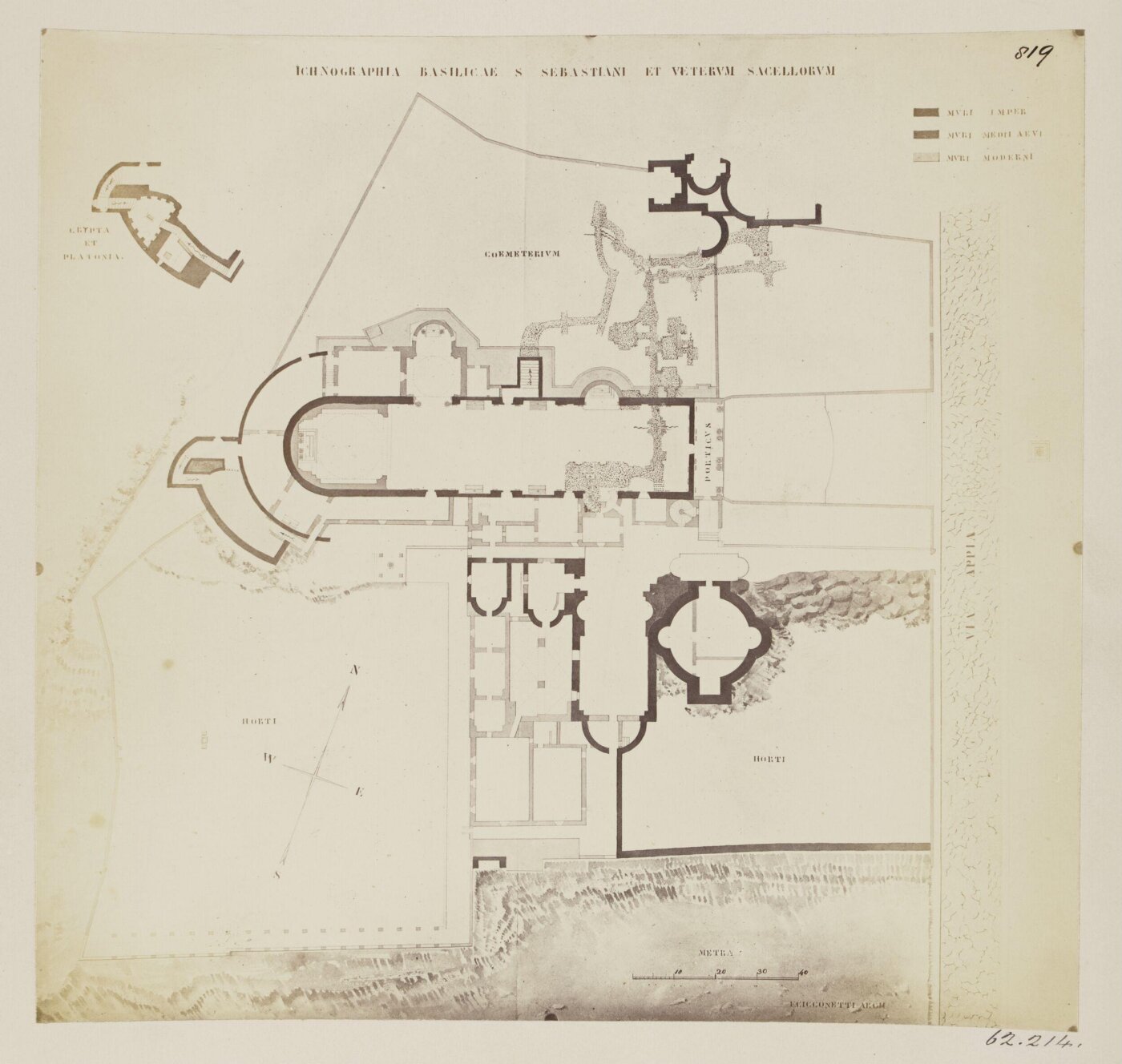 Parker, John Henry, Churches - Plan of S. Sebastian's Church and Monastery.