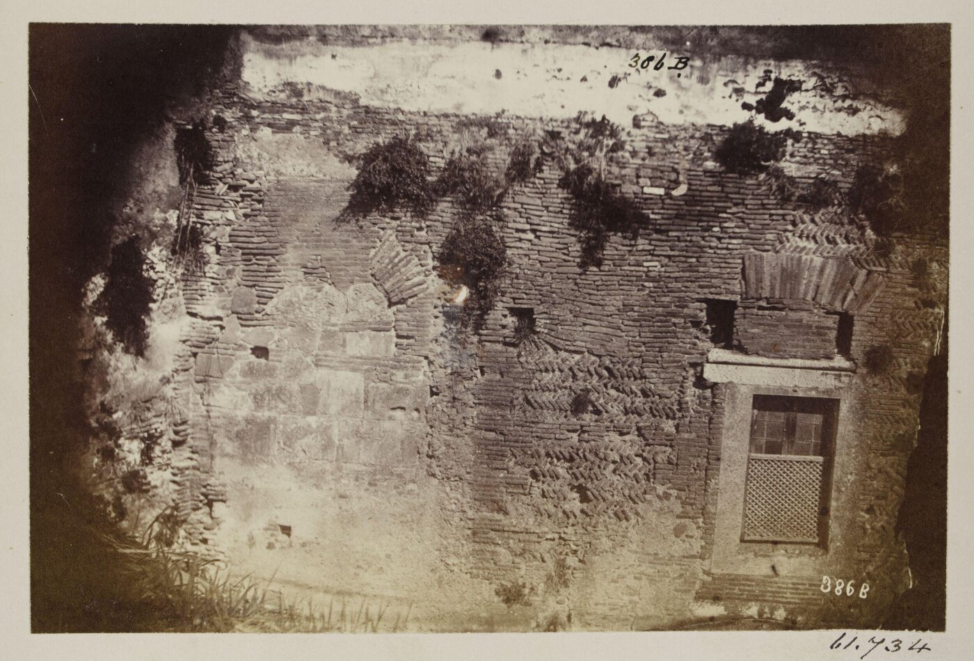Parker, John Henry, Church of S. Pudentiana - Side Wall of the eleventh century, faced with Brick and Herring-bone work, c. A.D. 1050.