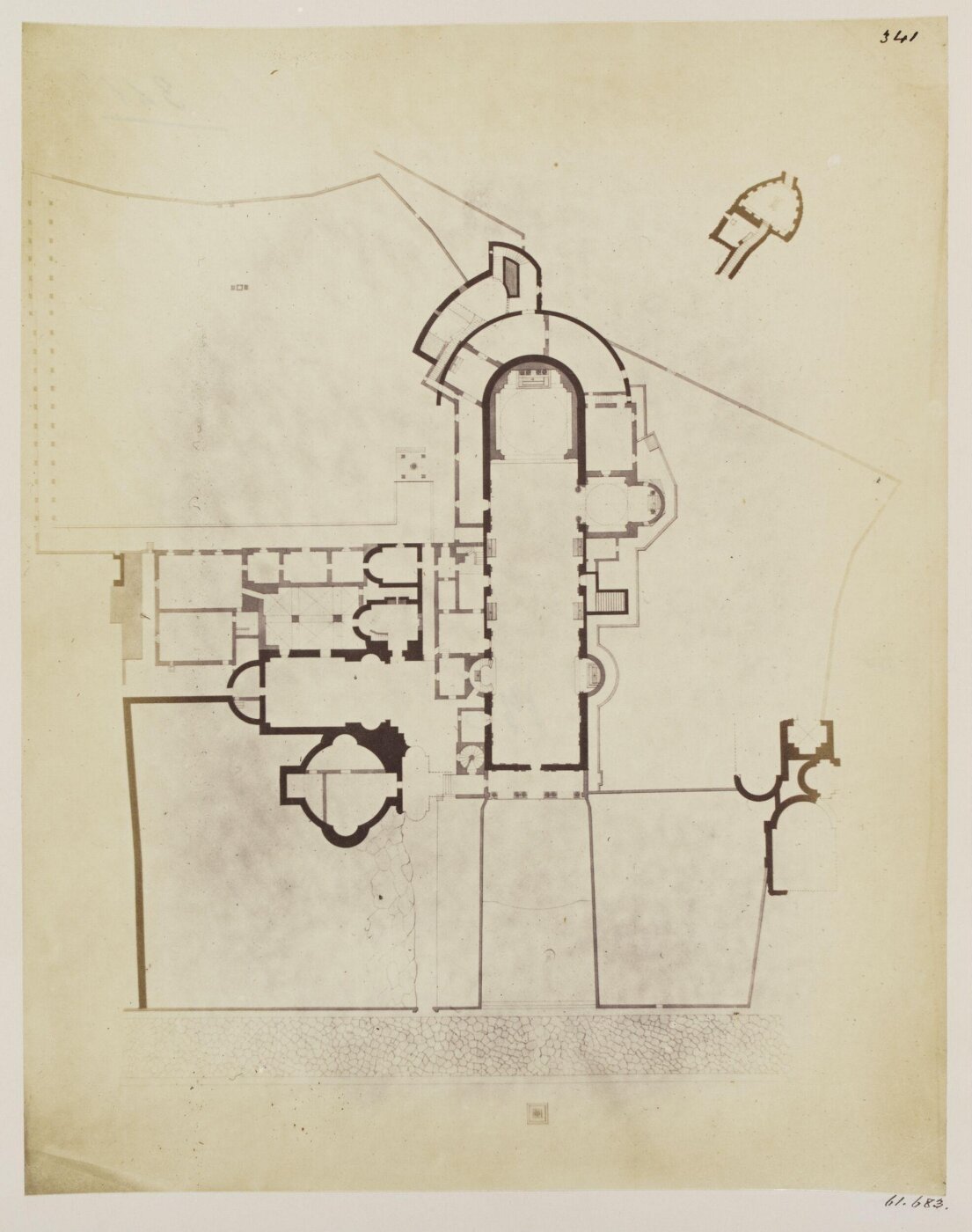 Parker, John Henry, Church of S. Sebastian, f. m. - Plan, with the Chapels at the entrance to the Catacomb.