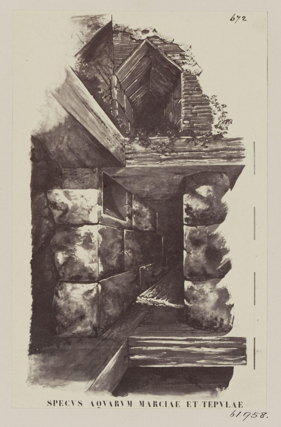 Parker, John Henry, Aqueducts - Specus of the Marcia and Tepula in the City Wall near the Porta di S. Lorenzo.