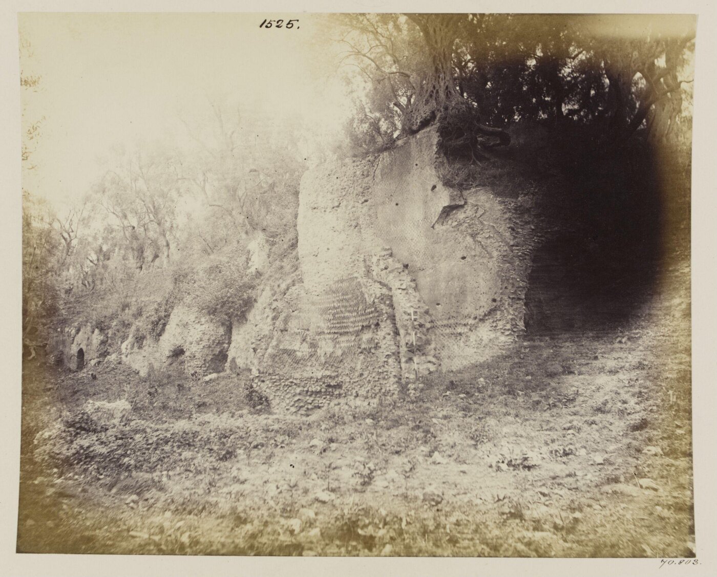 Parker, John Henry, Aqueducts - Tivoli, Aqua Marcia, a Castellum rebuilt by Trajan, with peculiar Opus Reticulatum, below the road to Carciano.