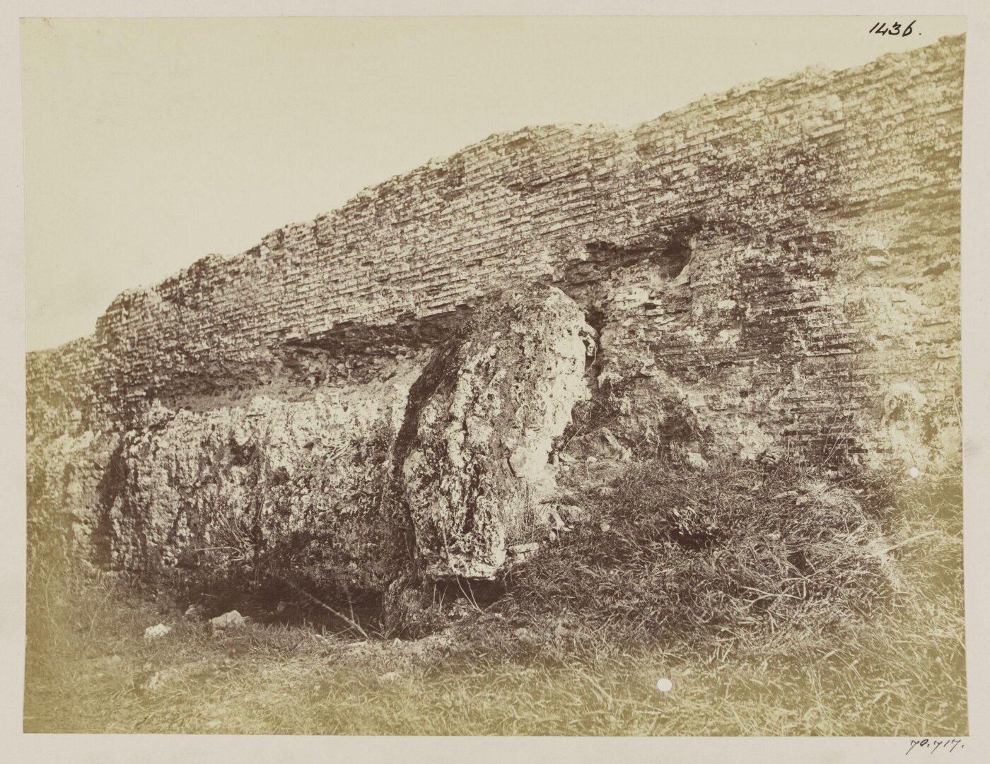 Parker, John Henry, Aqueducts - Part of the brick Arcade of Trajan and Hadrian, with an unusual quantity of lime deposit from the water, at Cento Celle.