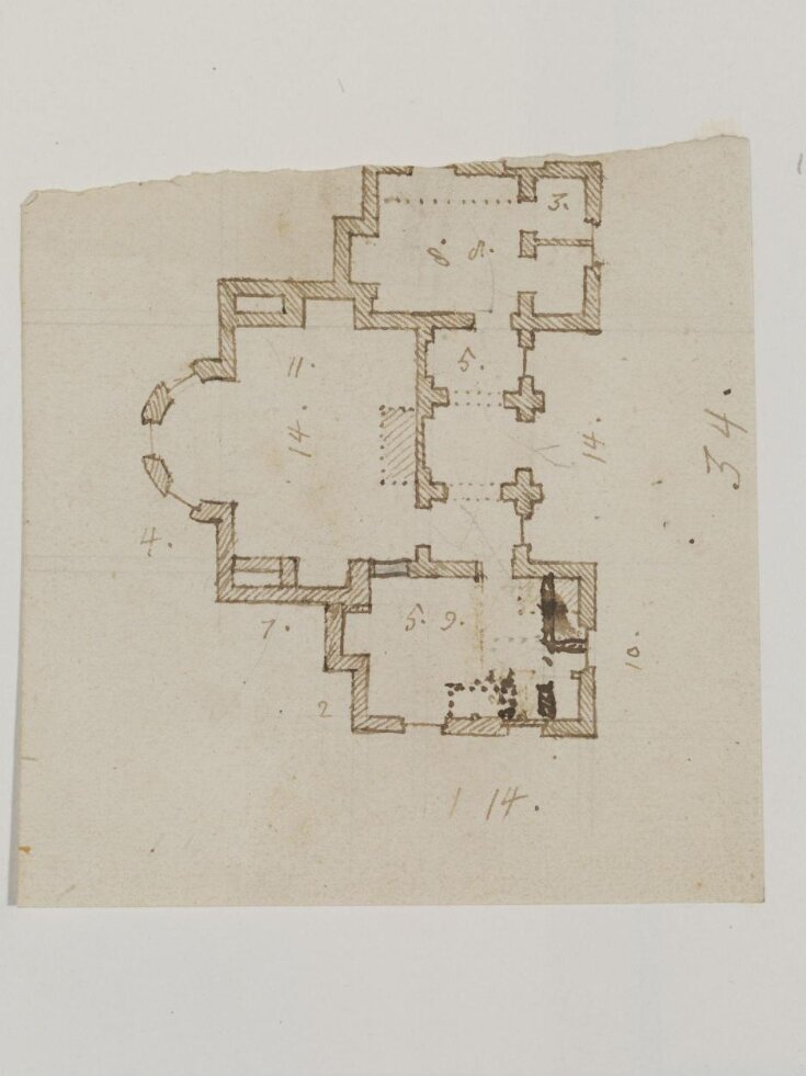 Plan of a small house, Vanbrugh Castle, Greenwich top image