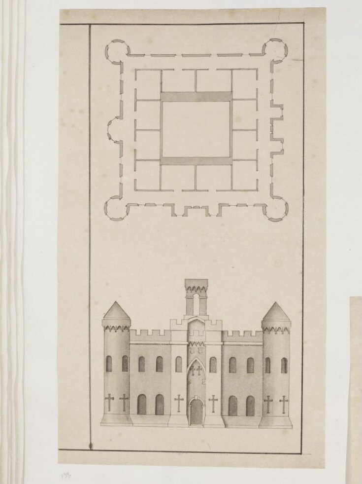 Elevation and plan of the first floor, Inveraray Castle, Argyll, Scotland top image