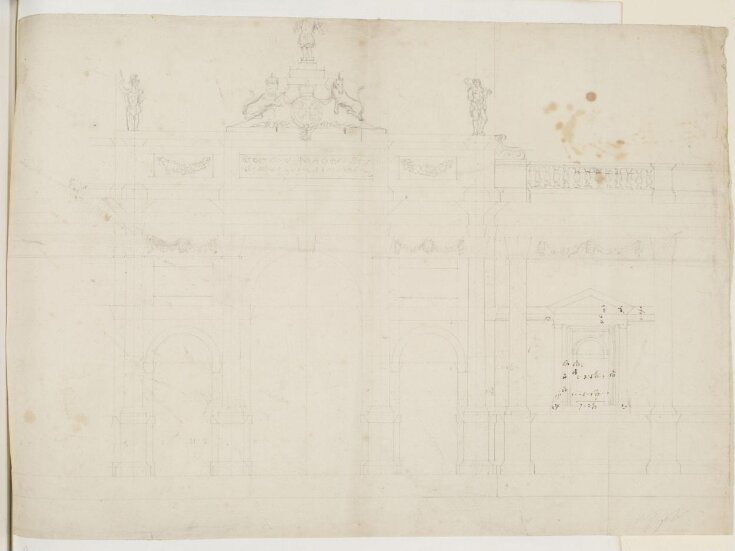 Elevation of a triumphal arch or frontispiece for an unidentified project top image