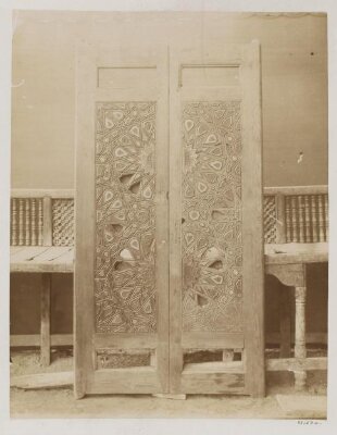 Wood door inlaid with ivory from the mosque Mamluk Sultan al-Ashraf Barsbay in the collection of the Museum of Islamic Art, Cairo