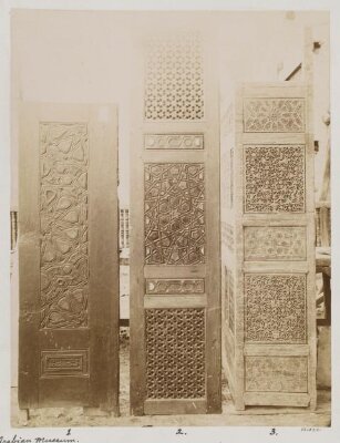 Doors on display from the collection of the Museum of Islamic Art, Cairo