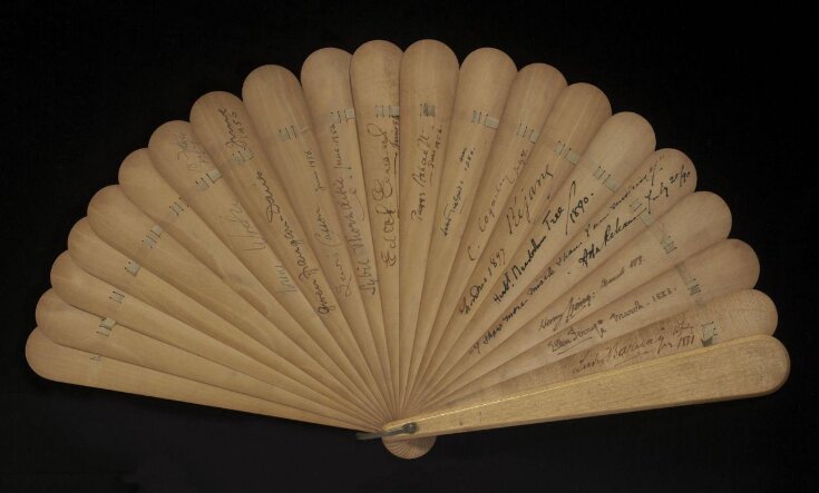 Autographed wooden fan, belonging to John Gielgud top image