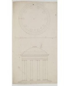 Plan and elevation of an Ionic rotunda for an unidentified project thumbnail 1