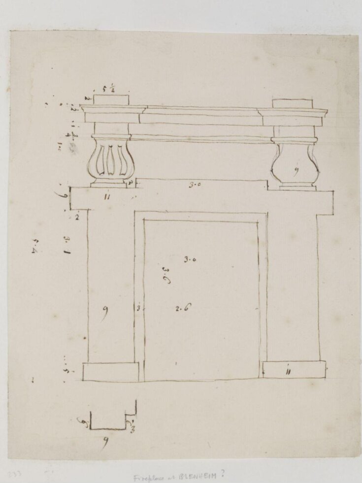 Elevation of a chimney-piece, Blenheim Palace, Oxford top image