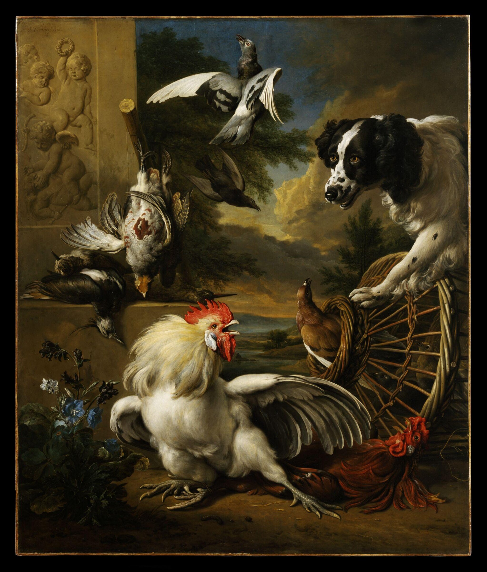 The Intruder: Dead Game, Live Poultry and Dog, Jan Weenix, 1710